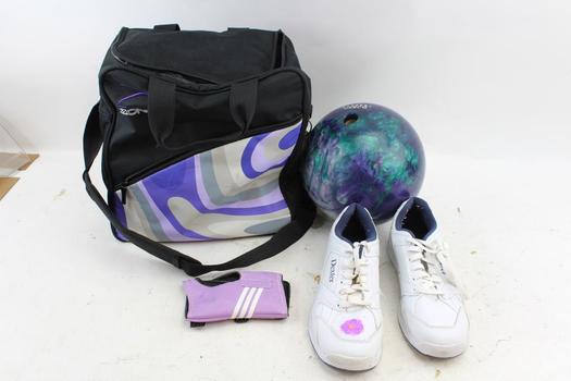 Brunswick Tzone Bowling Ball Dexter Shoes In Bag Brunswick Tzone Bowling Ball Dexter Shoes In Bag