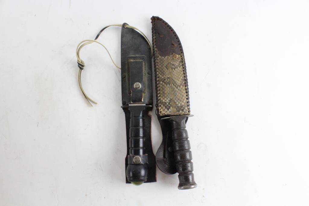  Vintage Camillus US Military Survival Knife and othe Fixed Blade Knife, 2 Pieces Property Room