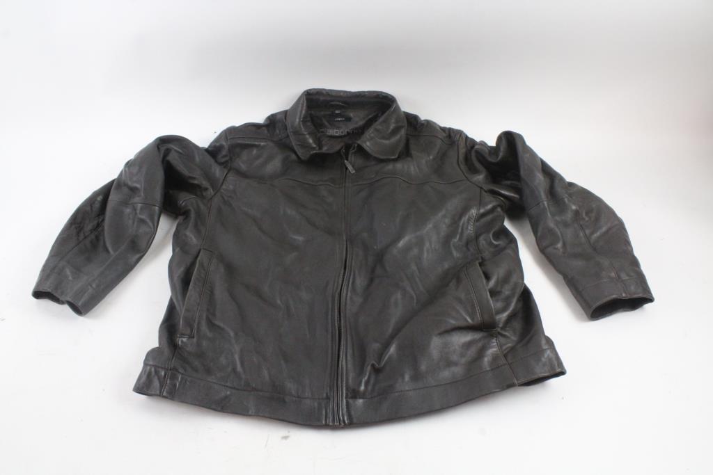Claiborne Mens Leather Jacket L Property Room