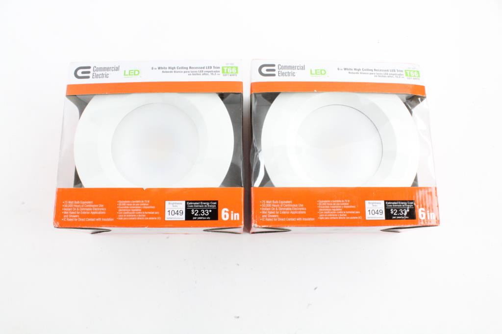 Commercial Electric 6 High Ceiling Recessed Led Light Fixtures 2 Commercial Electric 6 High Ceiling Recessed Led Light Fixtures 2 Pieces Property Room