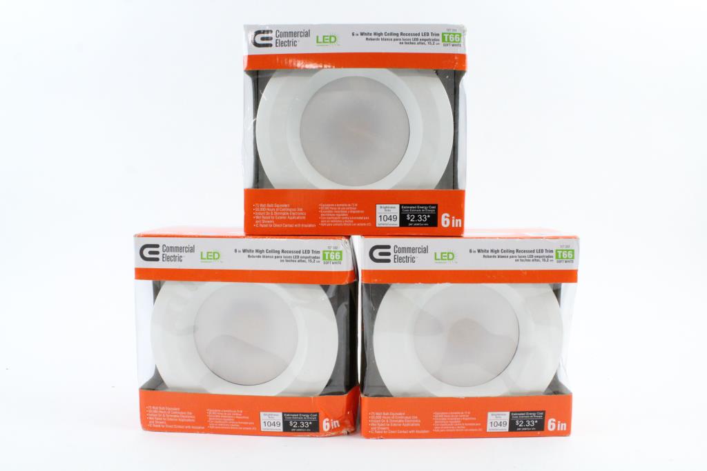 Commercial Electric 6 High Ceiling Recessed Led Light Fixtures 3 Commercial Electric 6 High Ceiling Recessed Led Light Fixtures 3 Pieces Property Room
