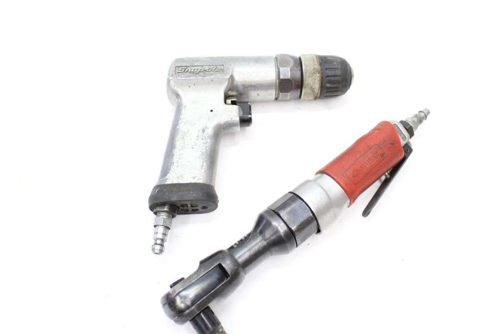 Snap On Air Drill, PDR3A. And Husky Pneumatic Ratchet Wrench