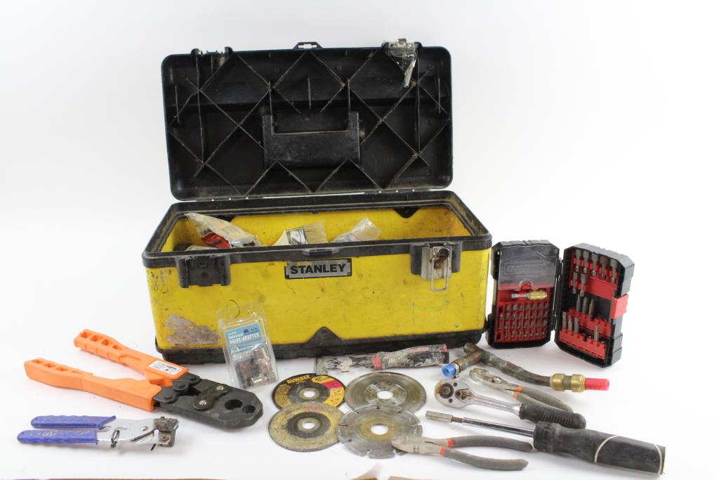 Stanley Tool Box, SharkBite Crimping Tool, Husky Pipe Wrench And More Property Room