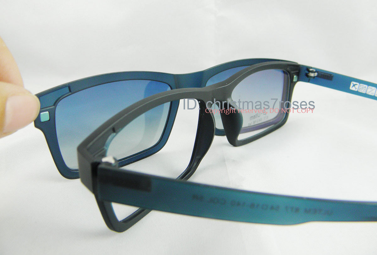 Ultem Men Eyeglass frame Clip on polarized sunglasses, 5418