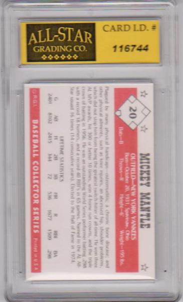 Trading card grading system