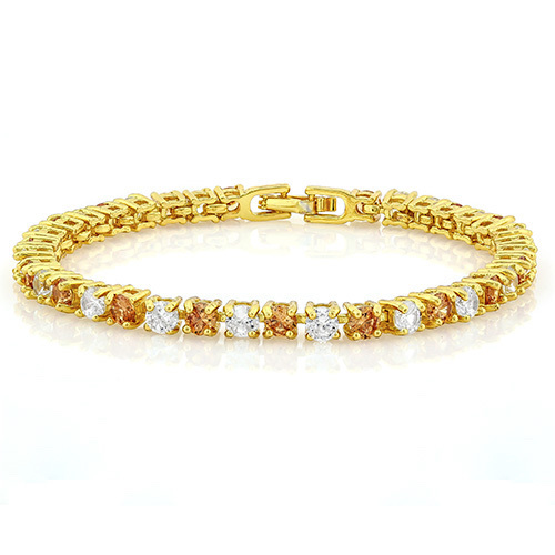 6.75ctw Genuine Golden Topaz & White Sapphire,14k Yellow Gold Filled