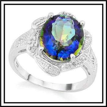 Ctw Genuine Mystic Sterling Ring Ctw Genuine Mystic Sterling Ring
