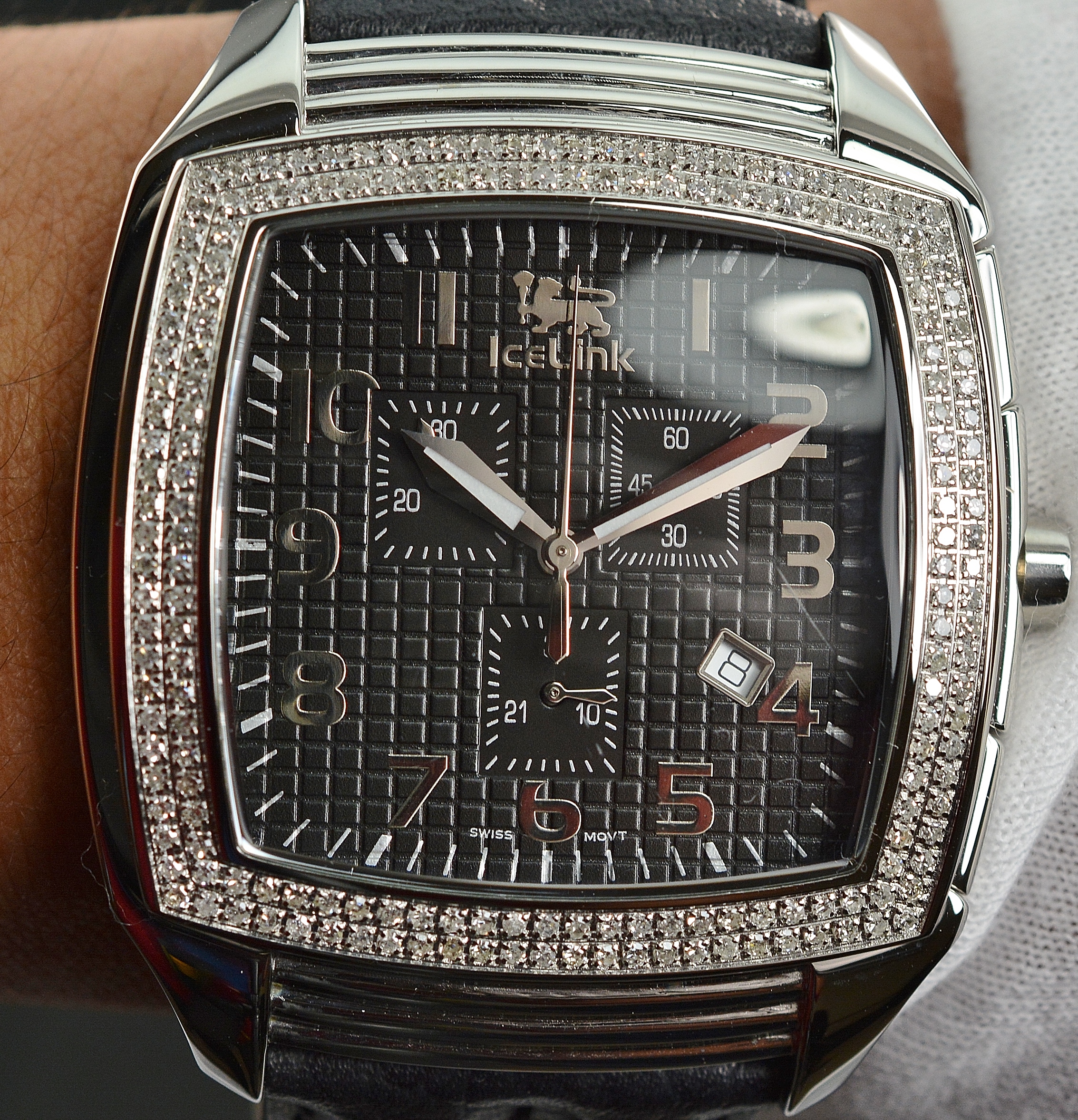 Icelink 1.61 Carats t.w. Diamond Watch Stainless Steel 47 x 47 MM