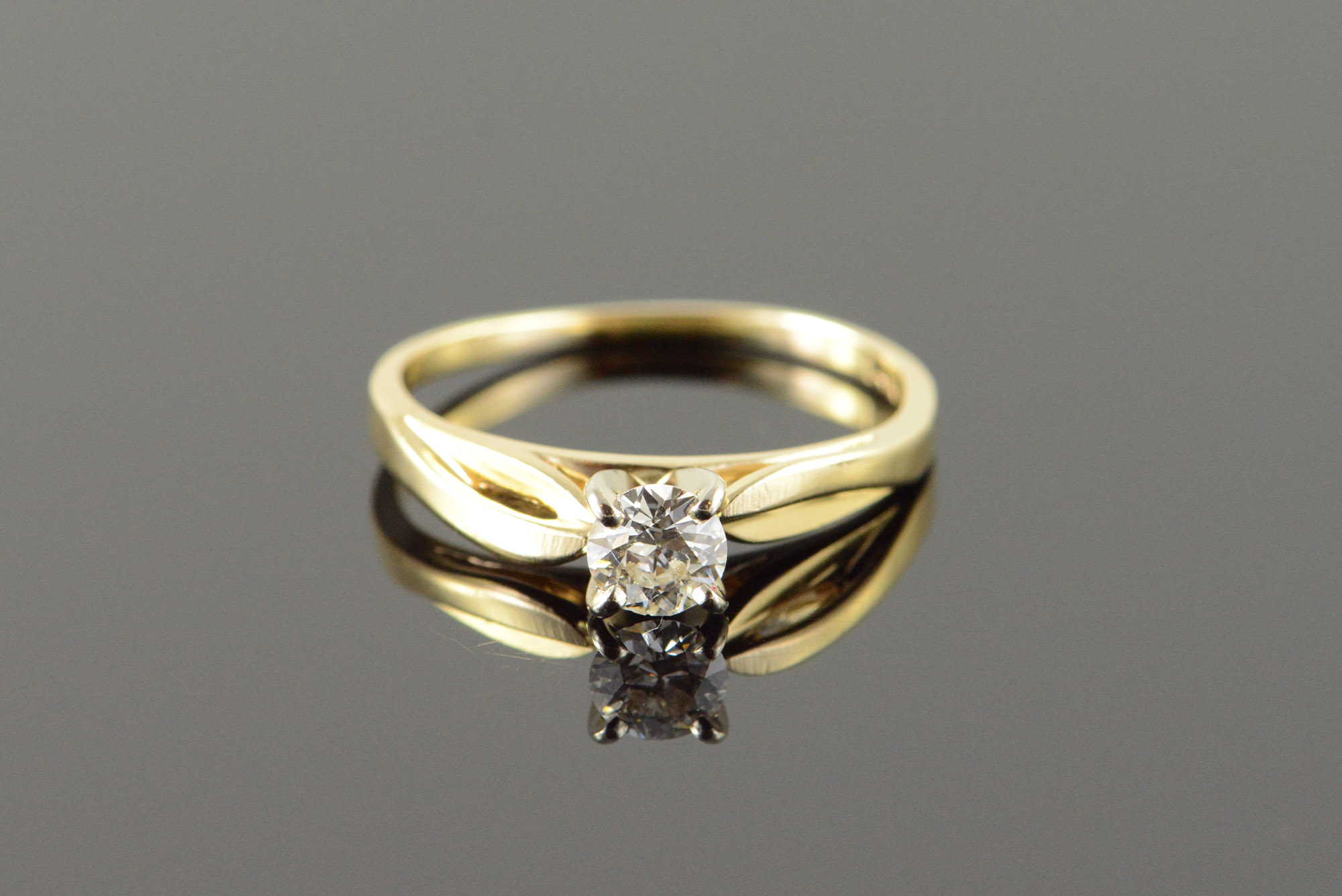 14k 0 38 Ct Diamond Solitaire Engagement Yellow Gold Ring Size 6 75 Free Shipping 14k 0 38 Ct Diamond Solitaire Engagement Yellow Gold