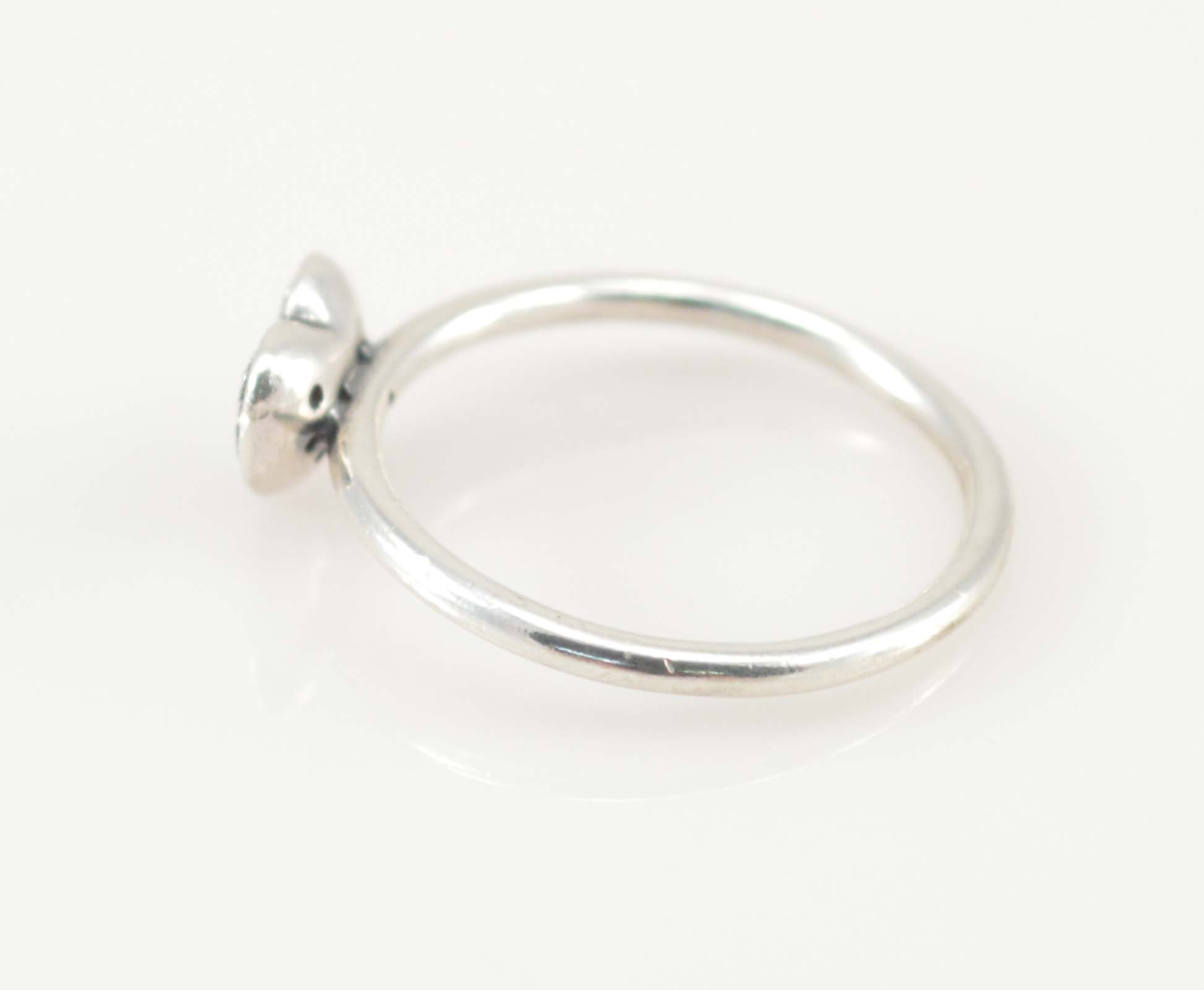 Solid Silver Pandora Pave Heart Clear CZ #190890 Sterling Ring Size 9 /