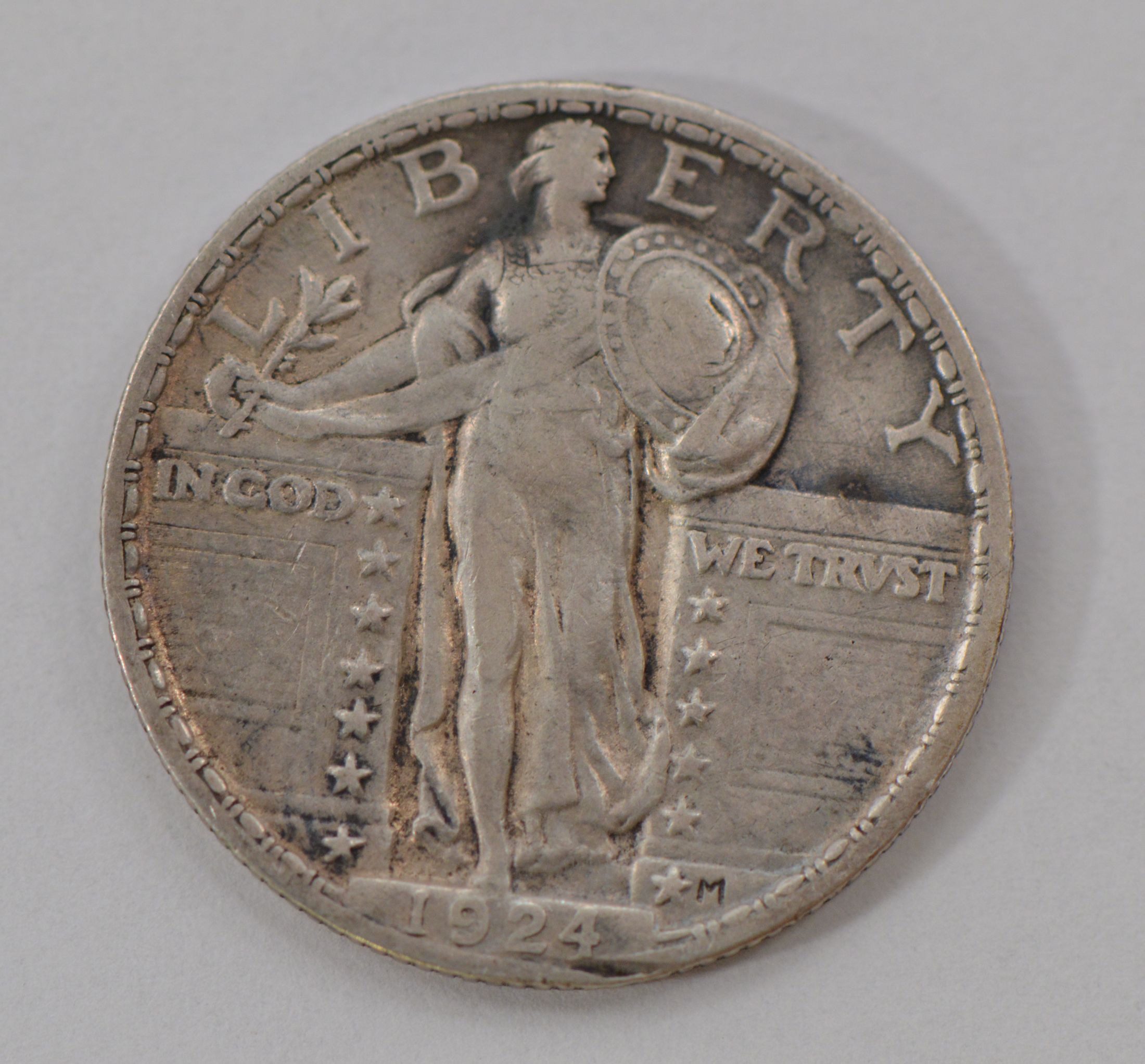 1924 P Standing Liberty Silver Quarter Dollar VF XF Property Room