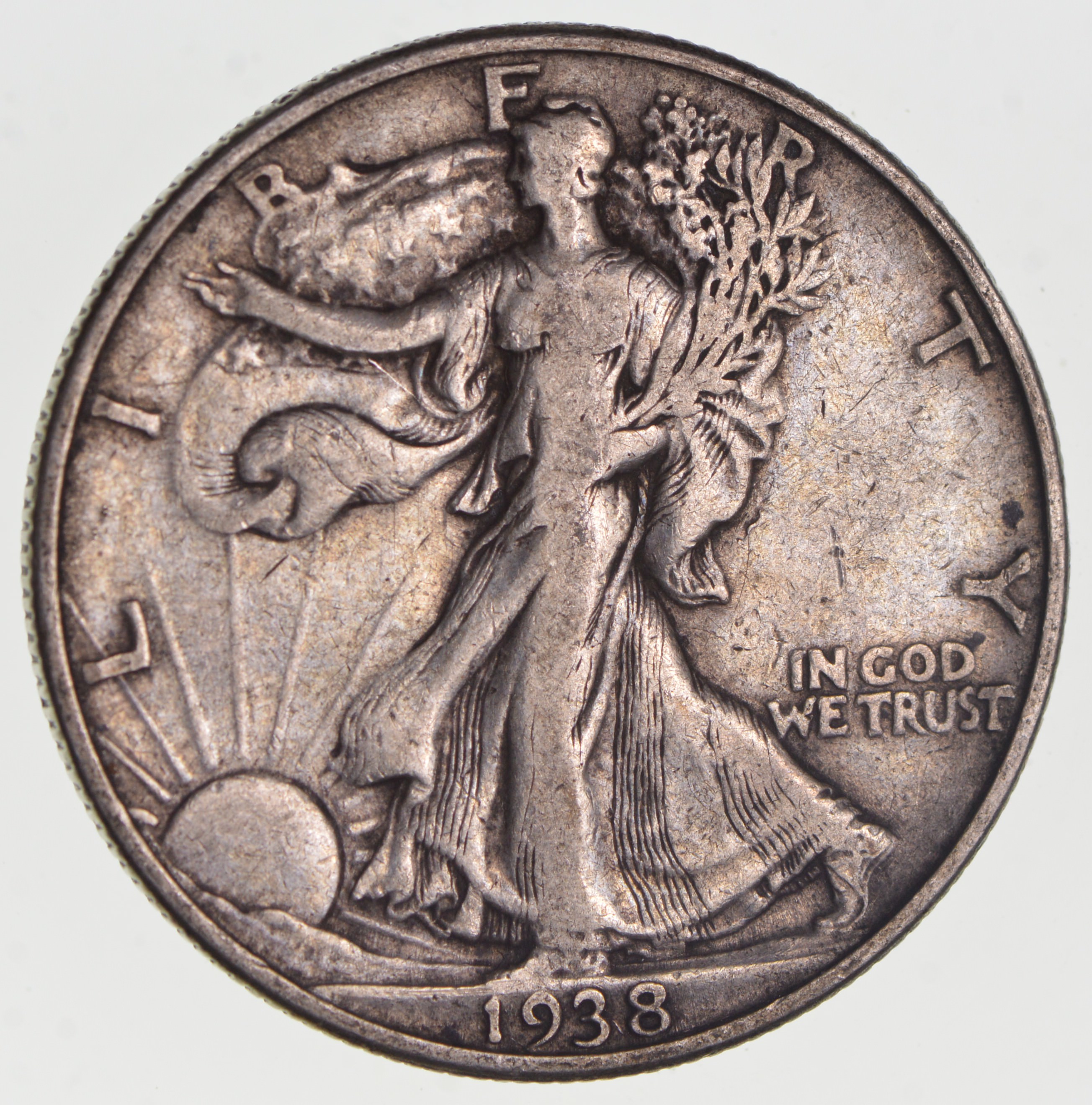 1938 Walking Liberty 90 Silver US Half Dollar Property Room