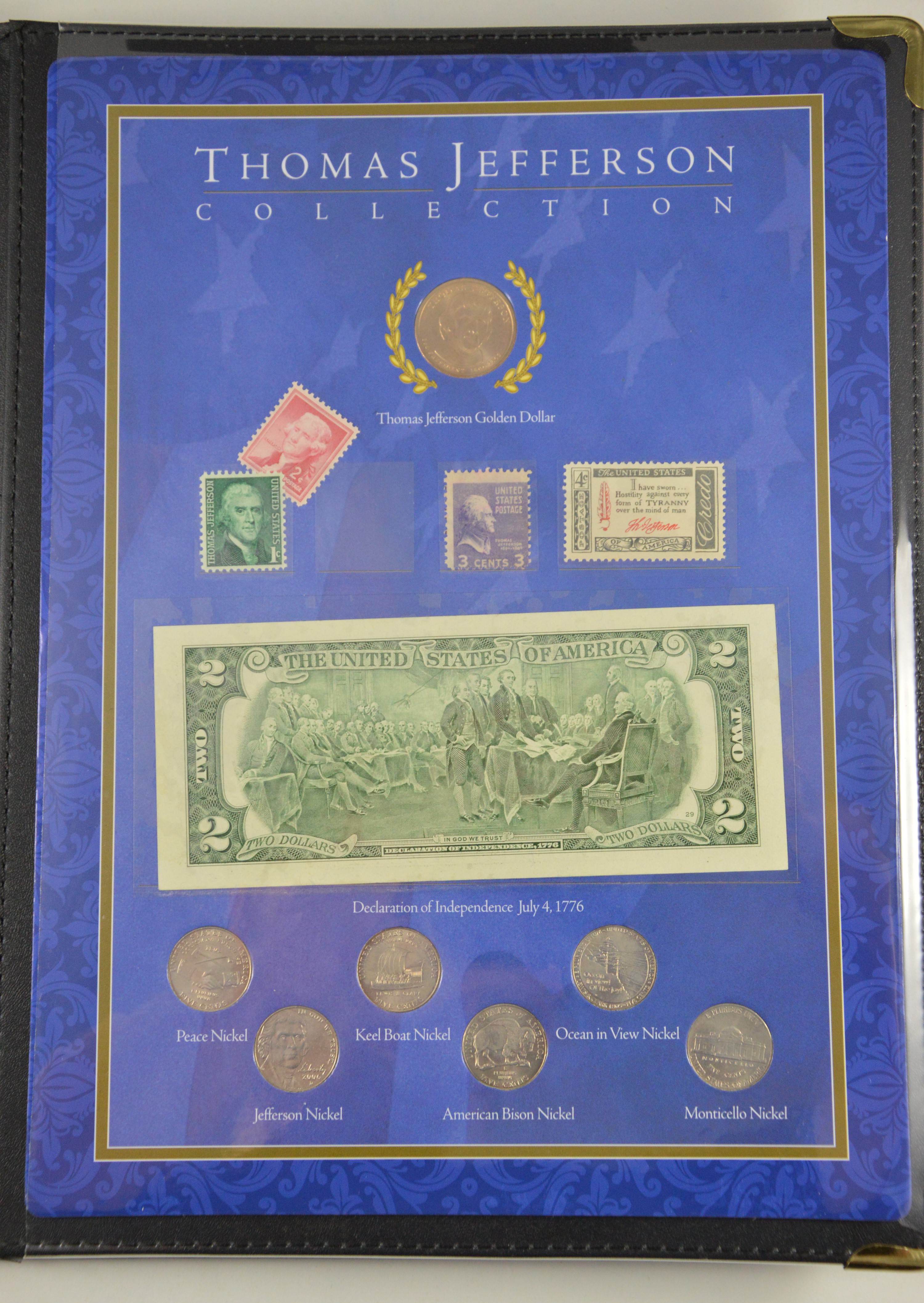 Historic Coin Collection Thomas Jefferson Coin, Currency, & Stamp