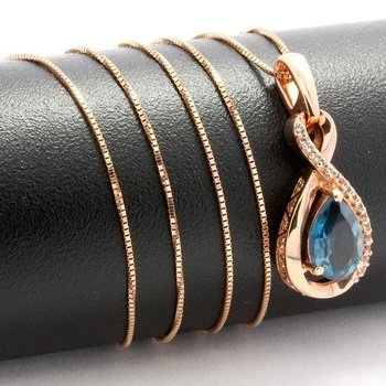 Online Fine Jewelry Auctions Propertyroom Com Solid 10k Rose Gold 2 12ctw Genuine London Blue White Topaz Necklace