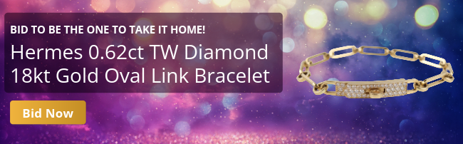 LIVE The Brilliance Collection: Hermes 0.62ct TW Diamond 18kt Gold Oval Link Bracelet