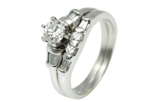 14kt white gold 51g 082ct tw diamond bridal set ring