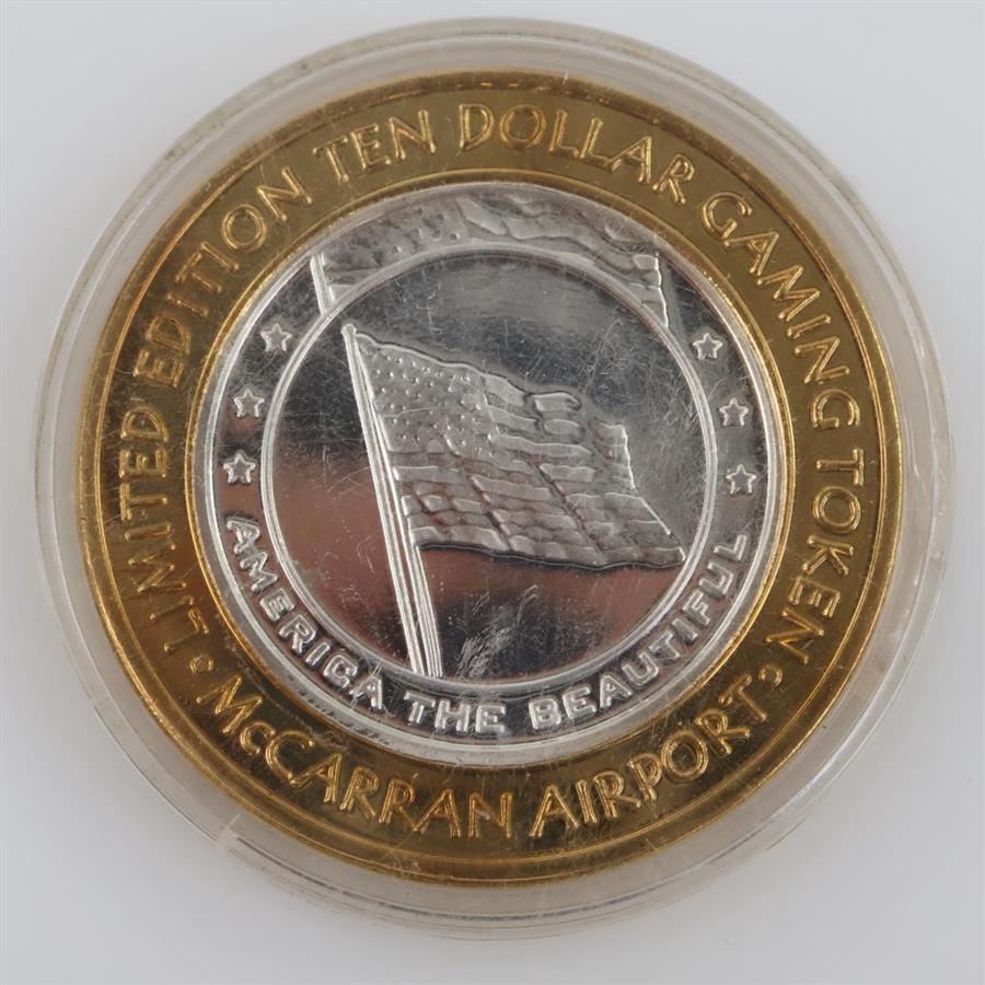 0.999 Silver And Brass McCarran International Airport Gaming Token