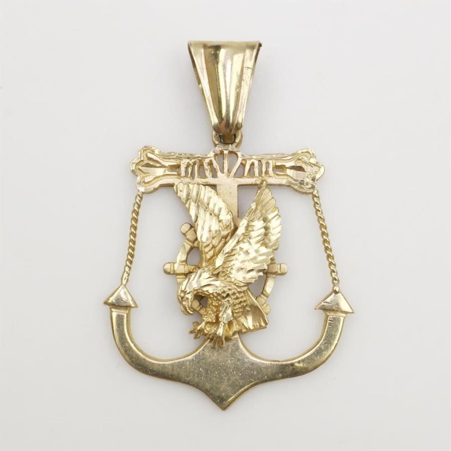 14kt Gold Anchor Eagle Pendant Property Room