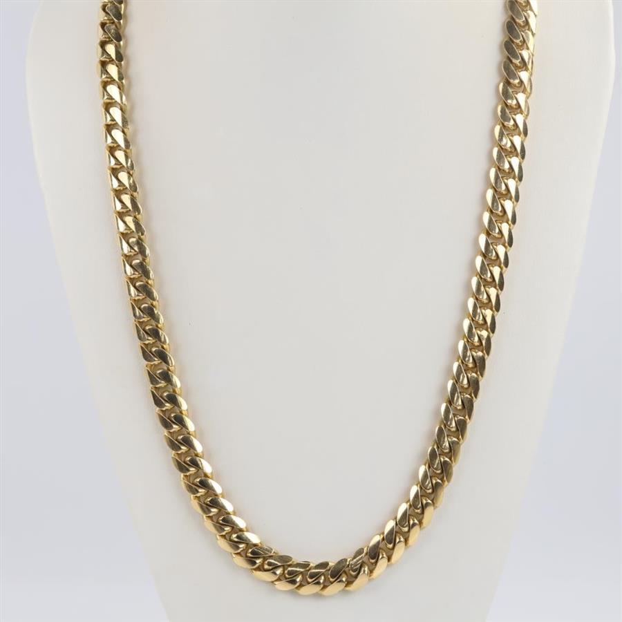 14kt Gold Curb Link Chain Necklace-Evaluated By Our Certified Gemologist-AGS/GIA