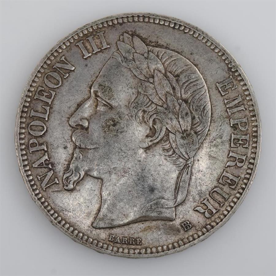 1870 French Silver 5 Francs
