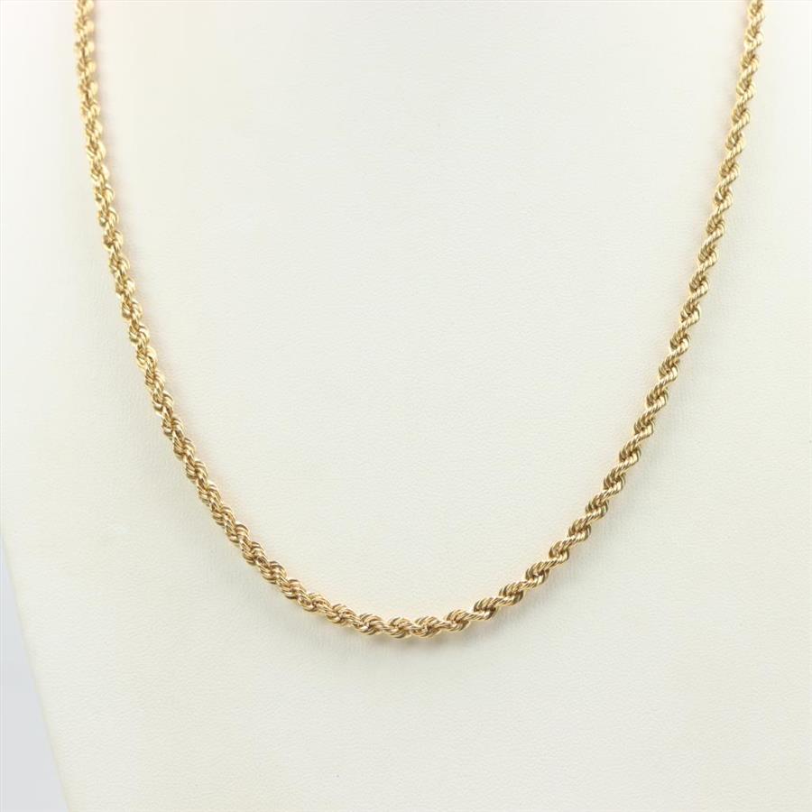 18kt Gold Hollow Rope Chain Necklace Property Room 18kt-gold-hollow-rope-chain-necklace-property-room
