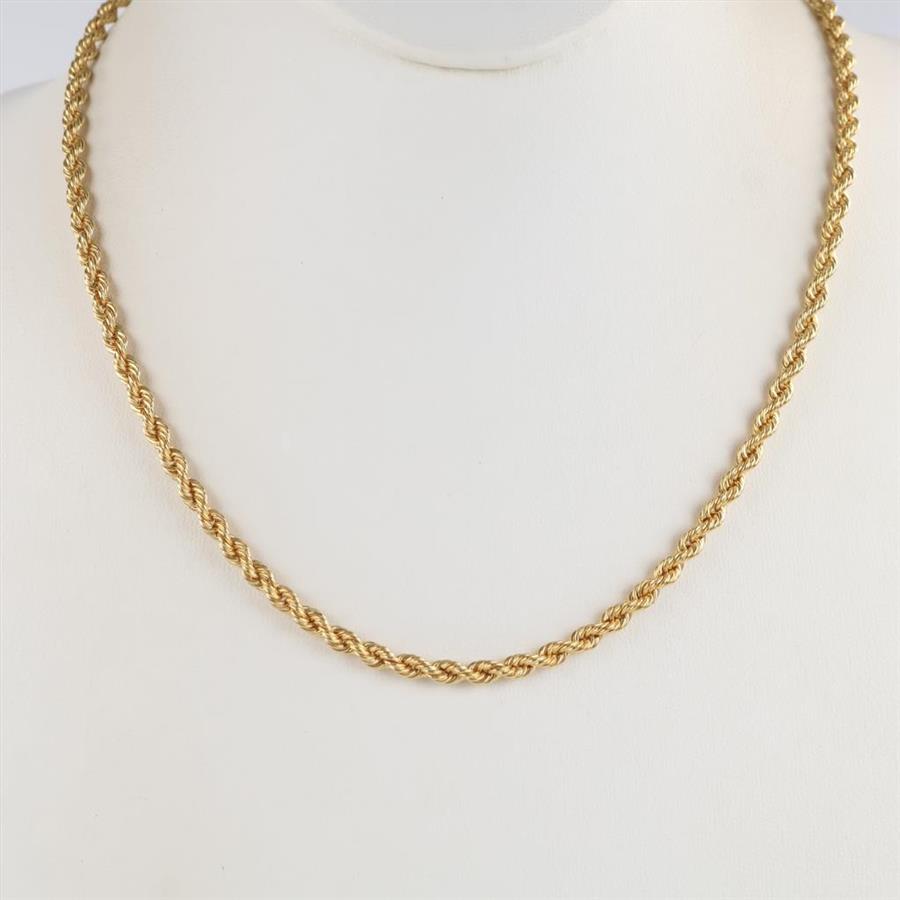 18kt Gold Twisted Rope Chain Necklace-Evaluated By Our Certified ...
