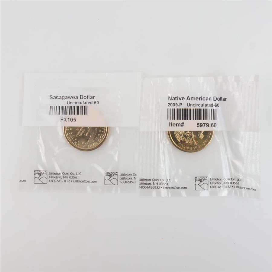 2 US Sacagawea Dollar Littleton Coins