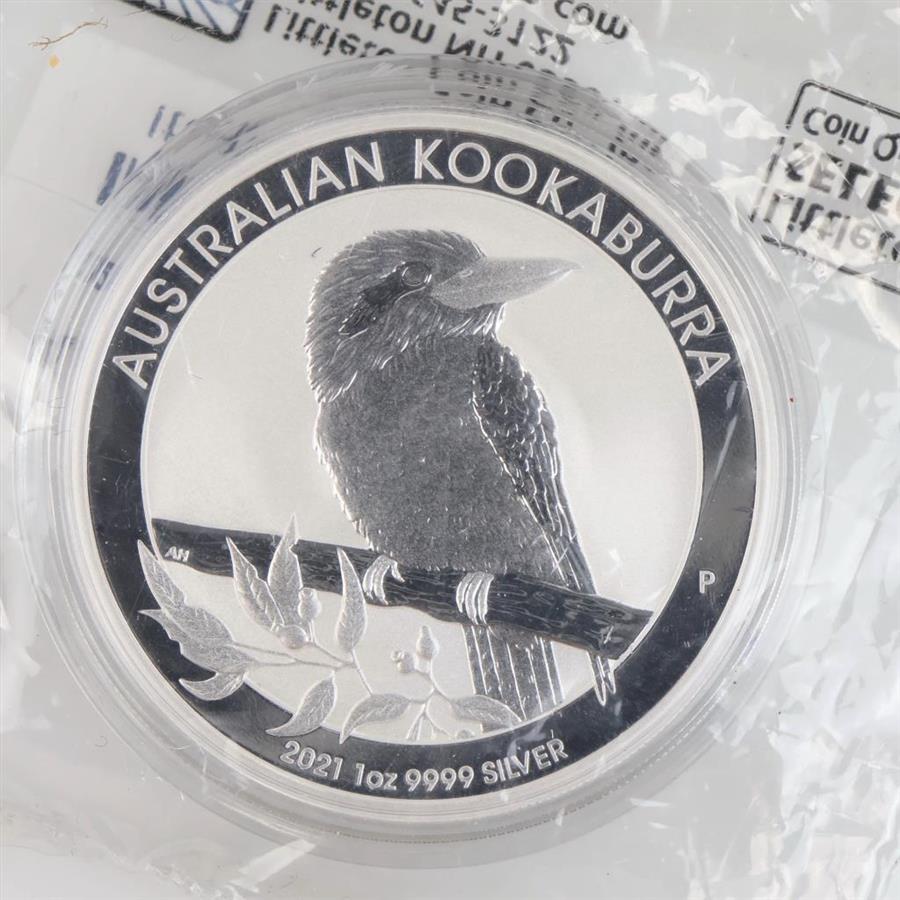 2021 Australian Kookaburra Fine Silver 1 Dollar 1oz. Littleton Coin