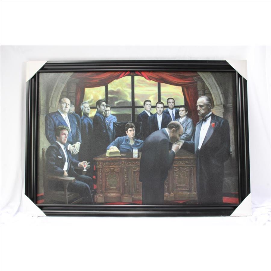 39 1/2" X 27 1/2" Framed Painting The Mafia, Unknown Artist Property Room