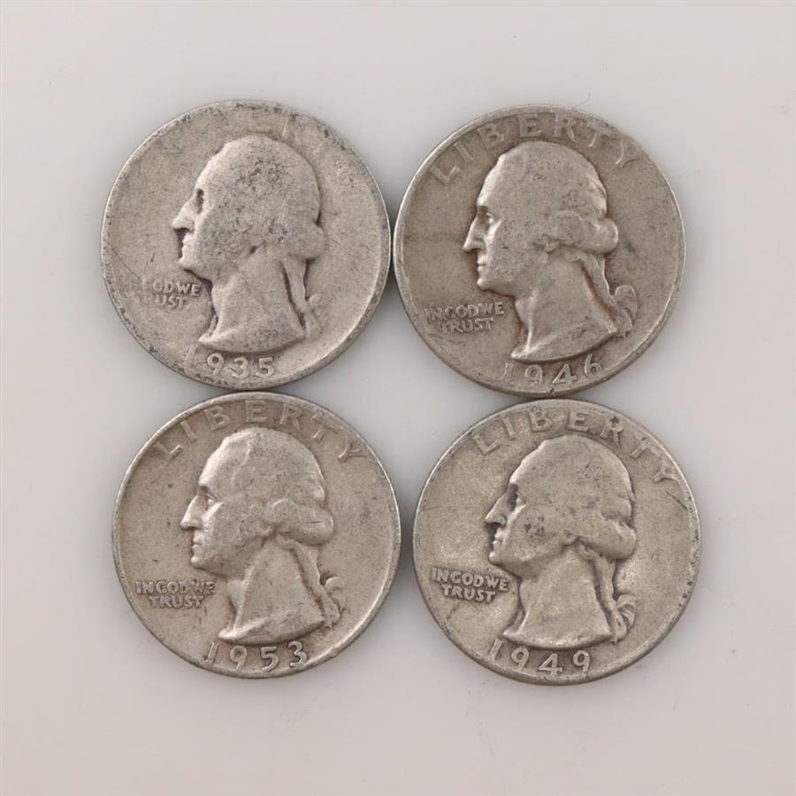 4 US Silver Quarters Property Room