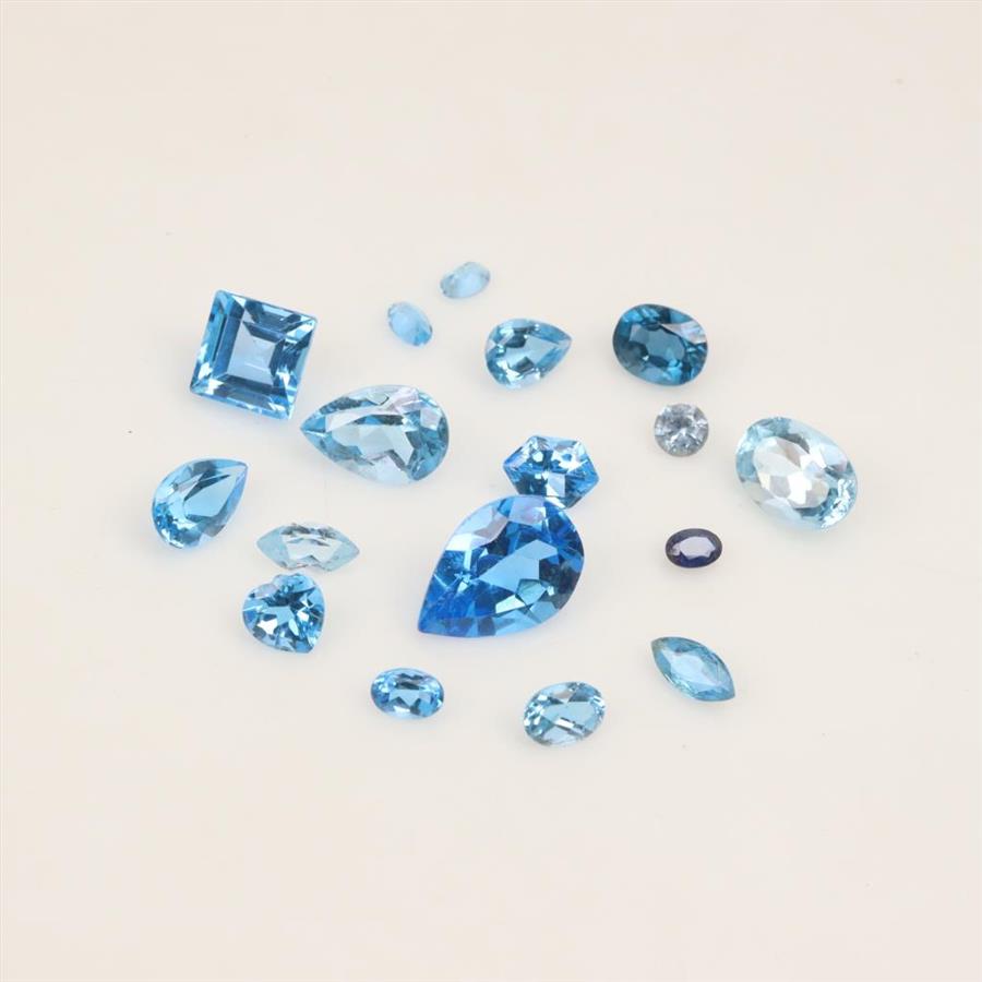 60.28cts TW Loose Blue Topaz, 17 Pieces Property Room