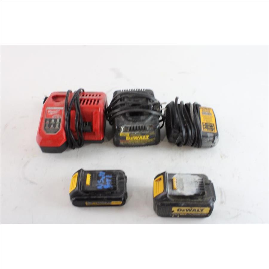 Assorted Tool Batteries & Chargers, 5 Pieces Property Room