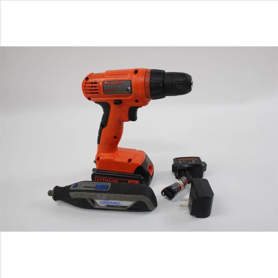 Black& Decker Hammer Drill, Hyper Tough Rotary Tool, Flash Light And