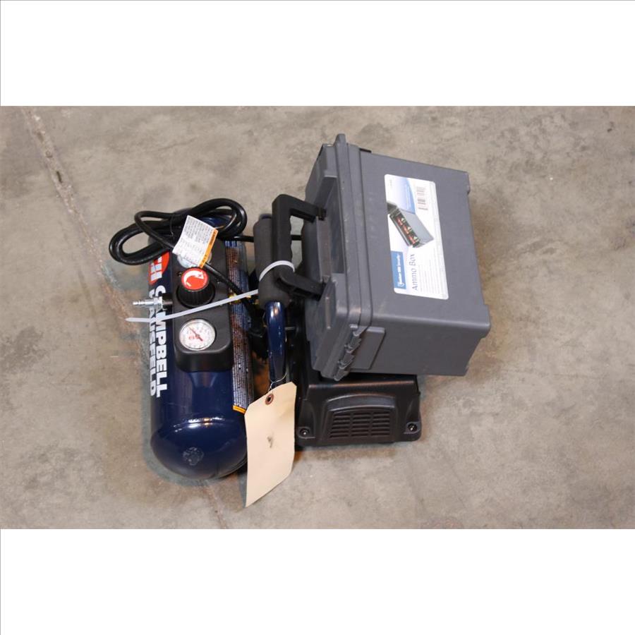 Campbell Hausfeld 1 Gal Air Compressor And Ammo Box Property Room