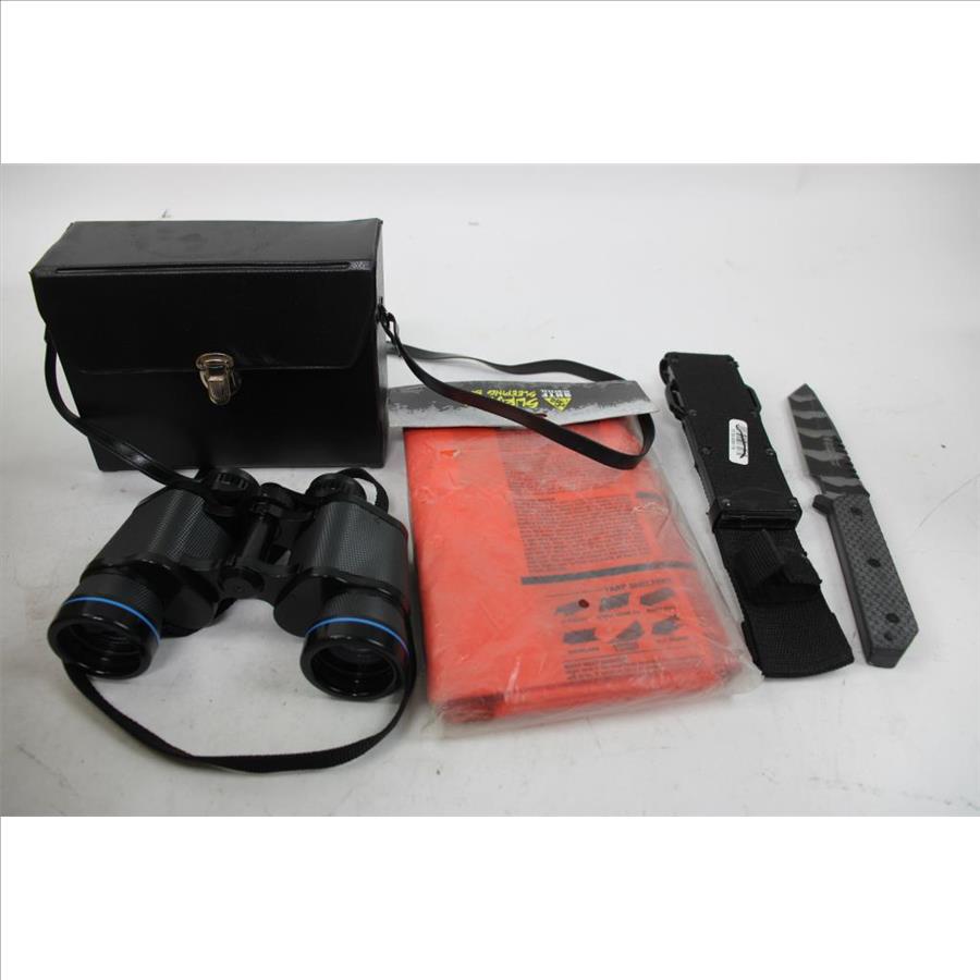 Coleman Propane Stove,binoculars 8x40, Knifesafety Lightstick, Sleeping Back