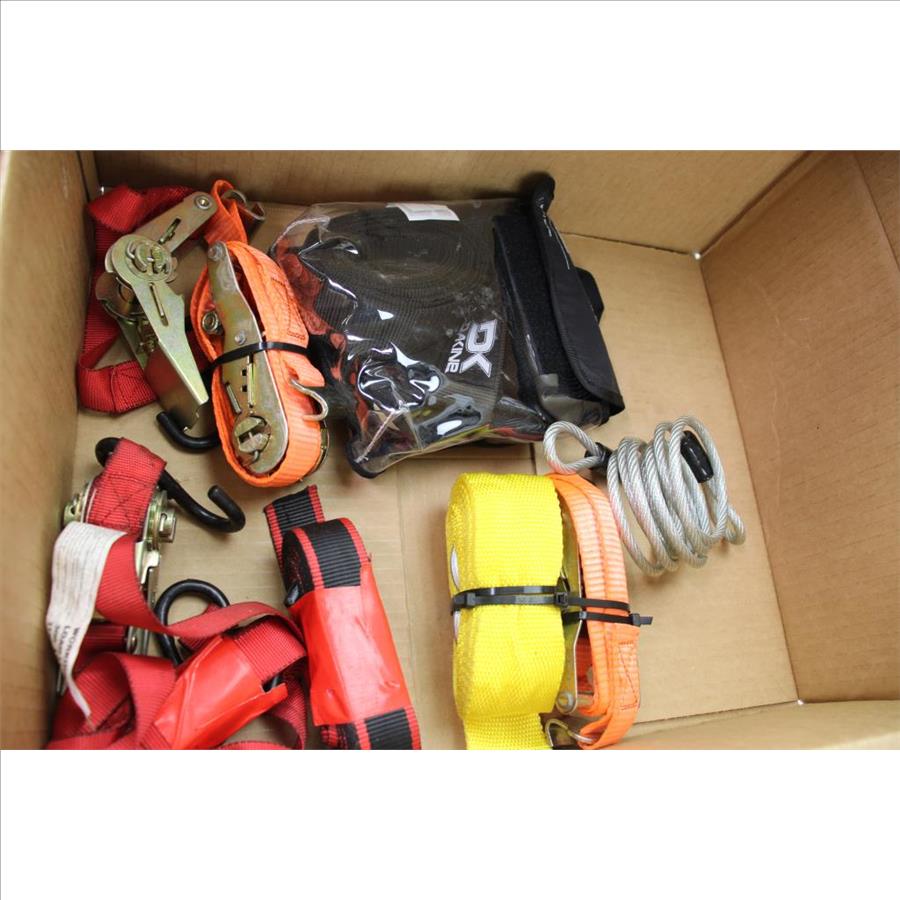 Dakine Baja Tie Down Straps 12", Husky Heavy Loads Tie Down Straps, Kryptonite Flex Security Cable And More