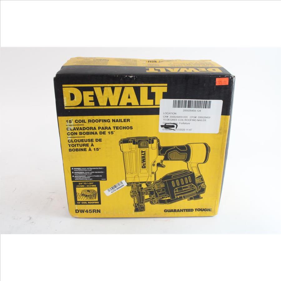 DeWalt Coil Roofing Nailer Property Room