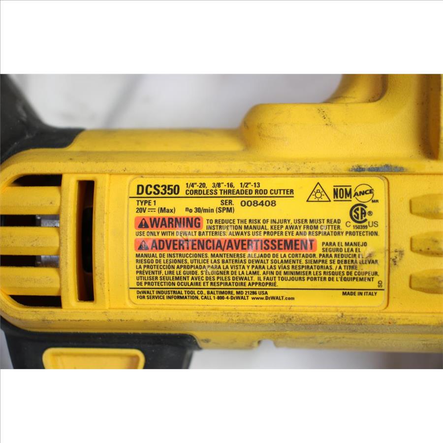 Dewalt Cordless Threaded Rod Cutter Property Room