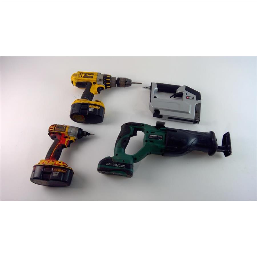 DeWalt Drills, Porter Cable Staple Gun, And Mmasterforce Reciprocating