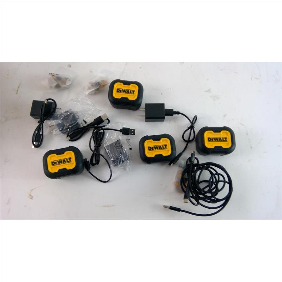 DeWalt Earbuds And Chargers, 5+ Pieces Property Room