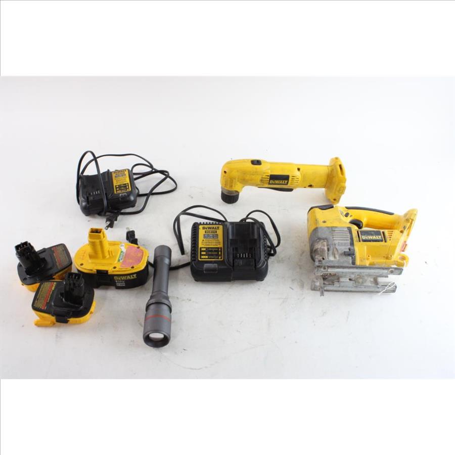 DeWalt Jig Saw & Right Angle VSR Drill With Accessories Property Room