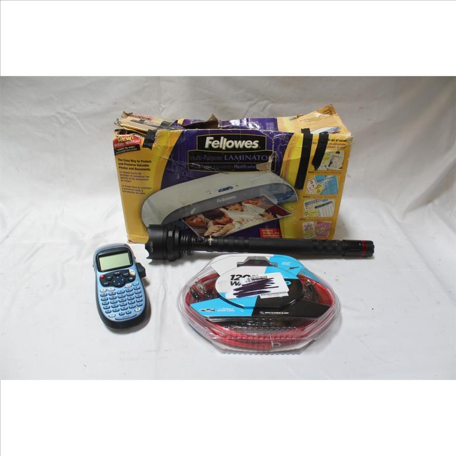 Fellowes Laminator, Scosche 1200W Amp Wiring Kit And More Property Room
