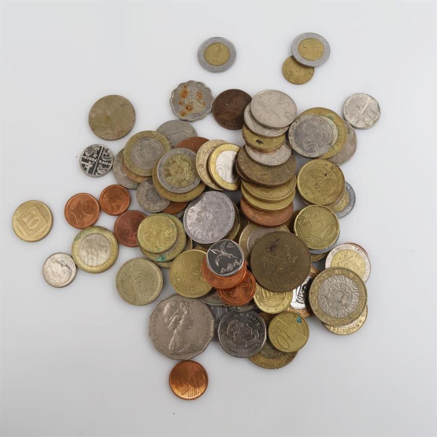 Foreign And US Coins; 1+ Lbs.