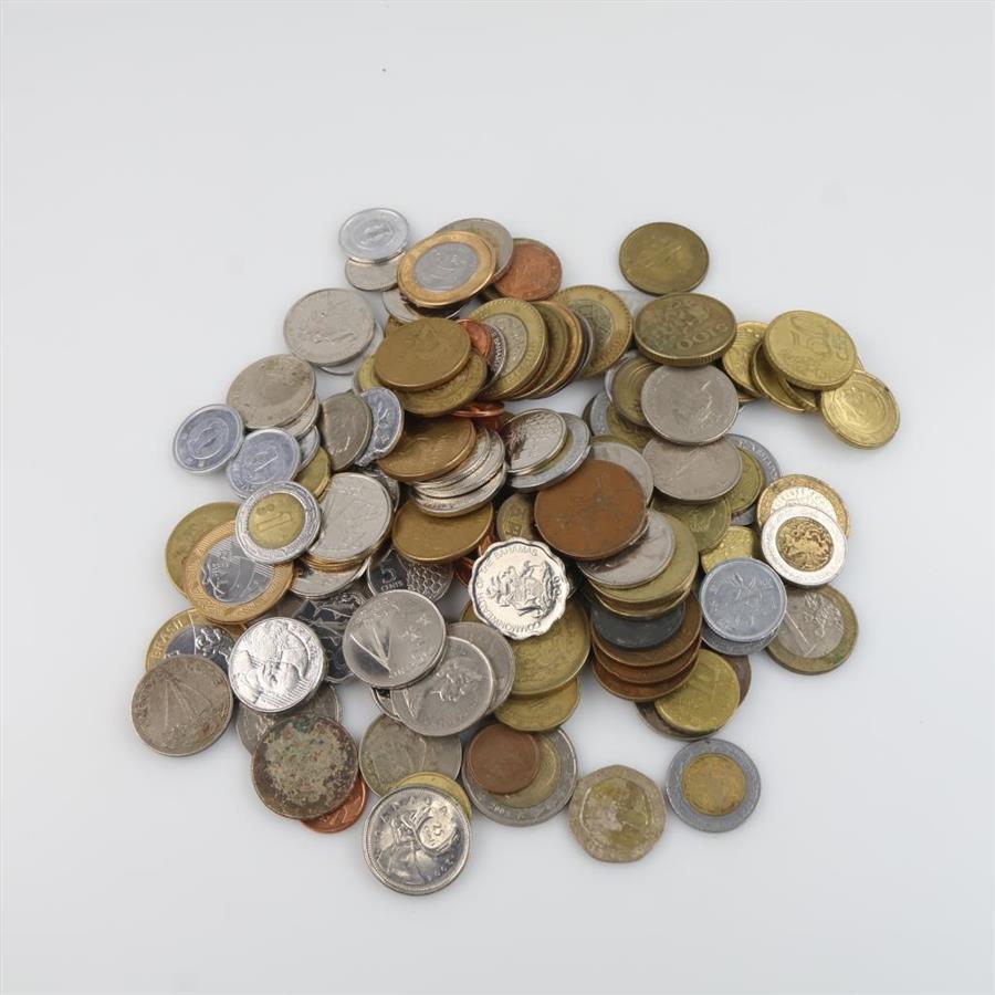 Foreign Coins And Tokens; 1+ Lb.