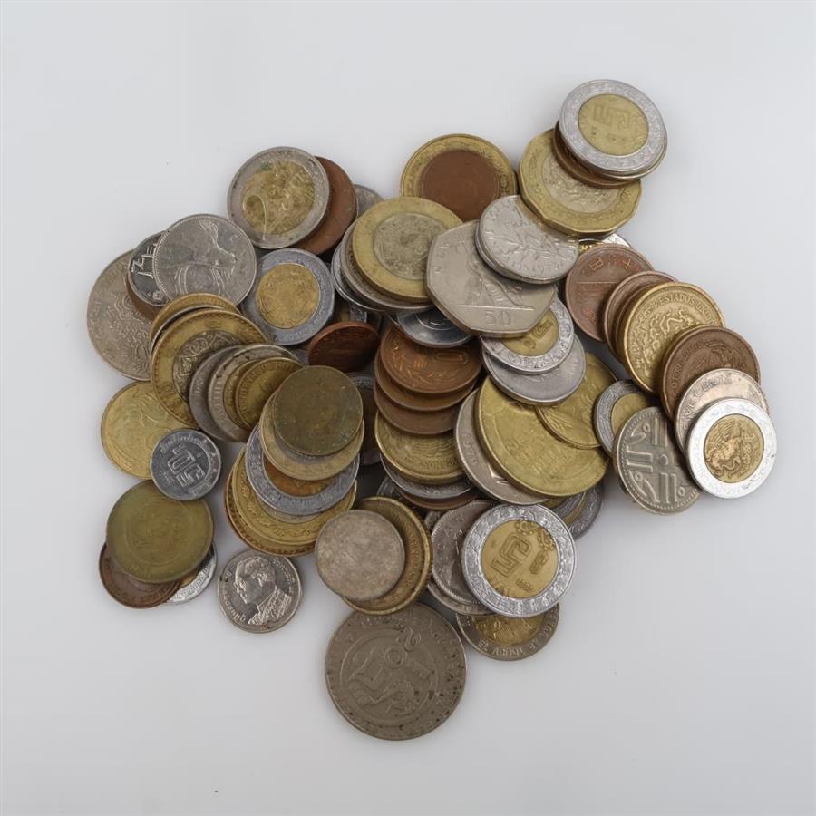 Foreign Coins And Tokens; 1+ Lbs.