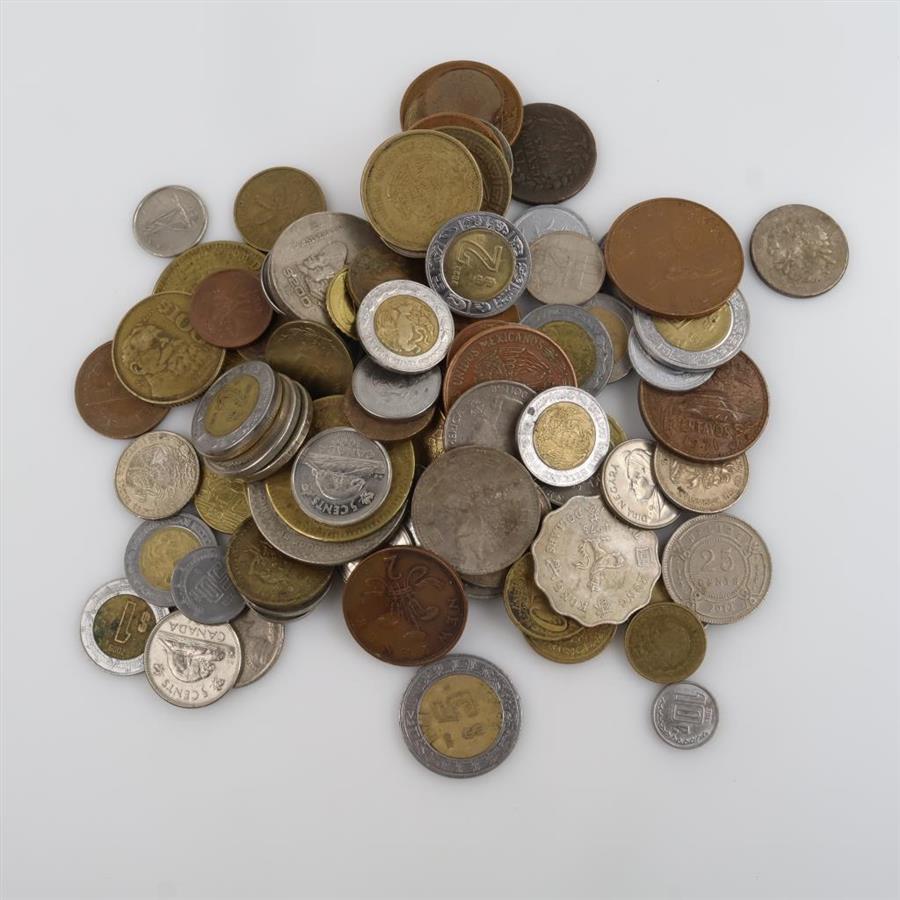 Foreign Coins And Tokens; 1+ Lbs.