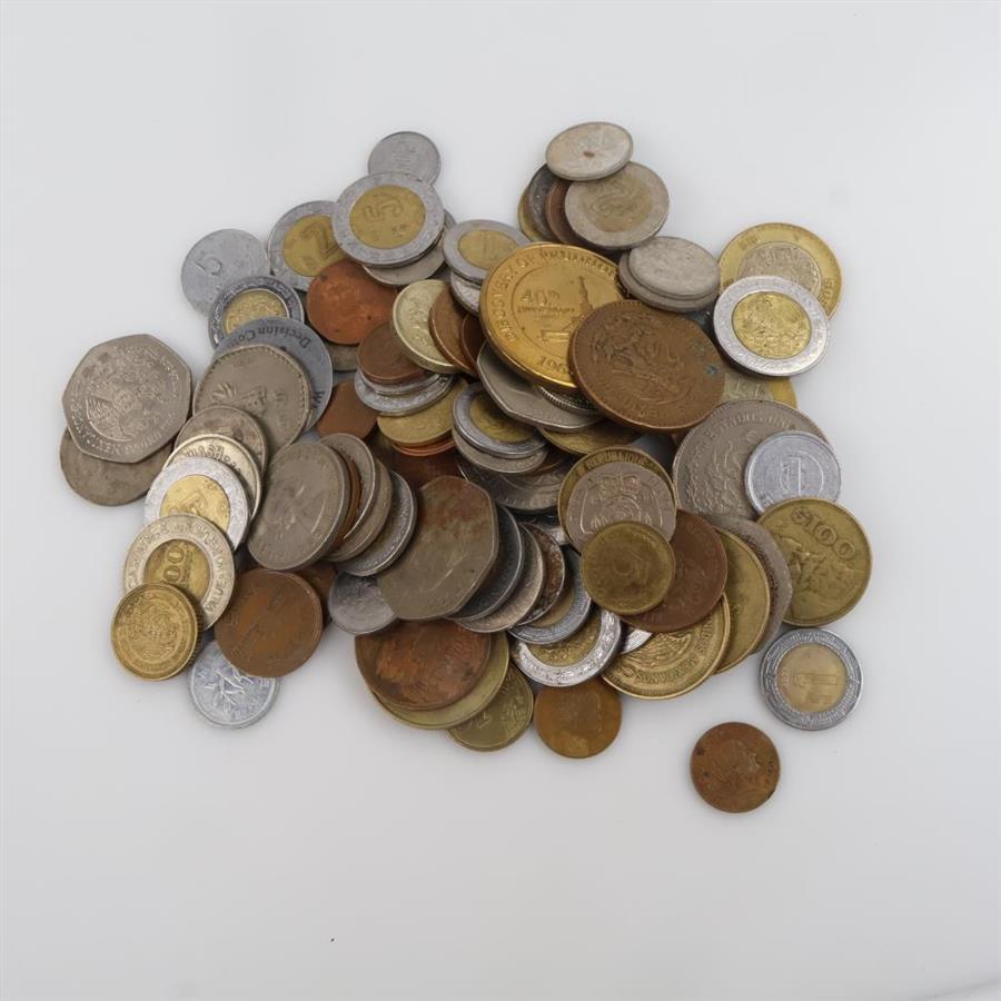 Foreign Coins And Tokens; 1+ Lbs.