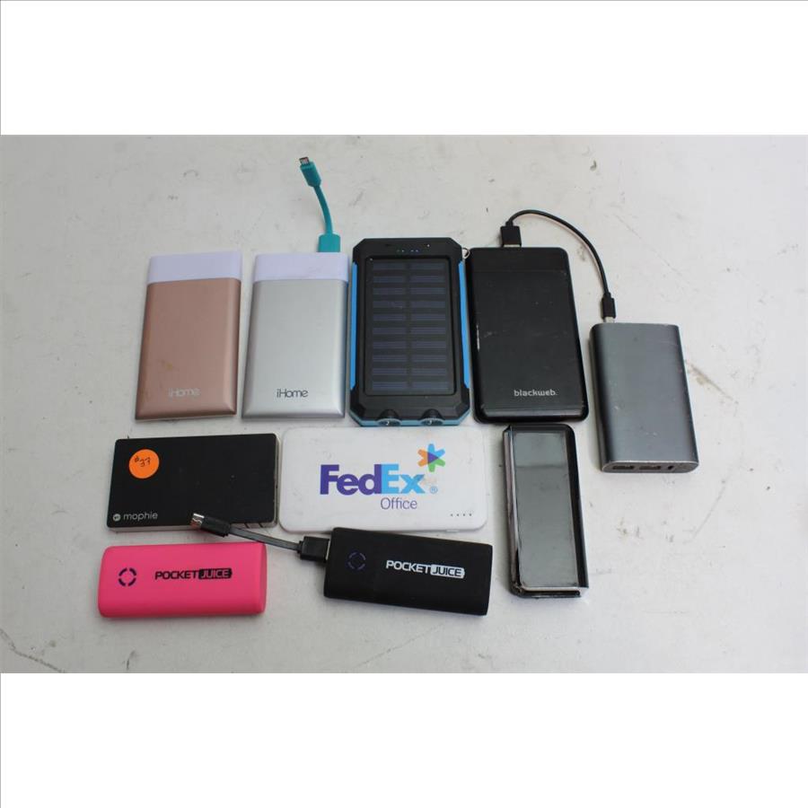Ihome, Pocket Juice, Belkin+ More Power Banks 10 Pieces Property Room