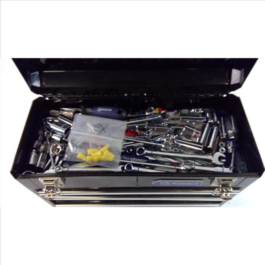 Kobalt Metal Toolbox With Wrenches & Sockets, 30+ Pieces Property Room