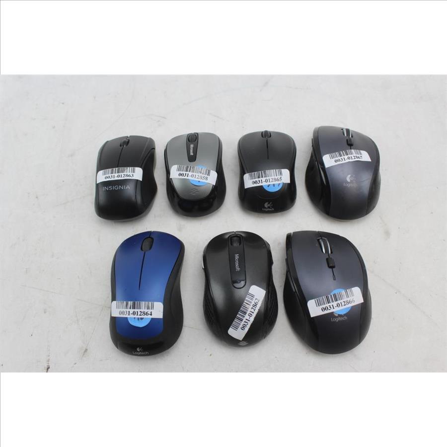 Logitech, Insignia, & Microsoft Computer Mice; 7 Pieces Property Room